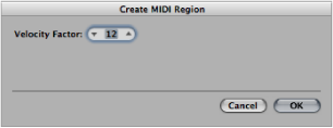 Figure. Create MIDI Region window.