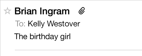 Message header area showing a VIP star to the left of the sender's name.