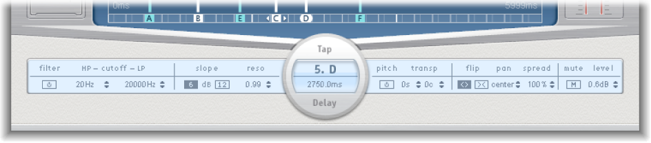 Figure. Tap parameter bar.