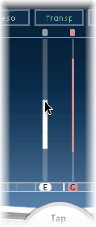 Figure. Tap display, showing filter cutoff edit.