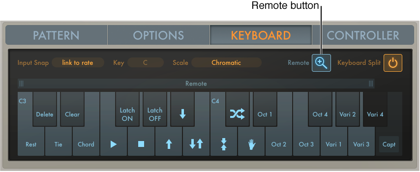 Figure. Arpeggiator Remote parameters.