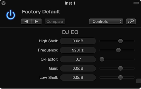 Figure. DJ EQ window.