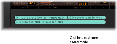 Figure. MIDI Mode parameter.