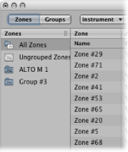Figure. Zones column.