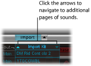 Figure. Import list Up and down arrows.