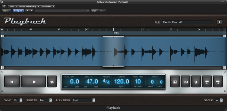 Figure. Playback plug-in showing waveform of audio file.