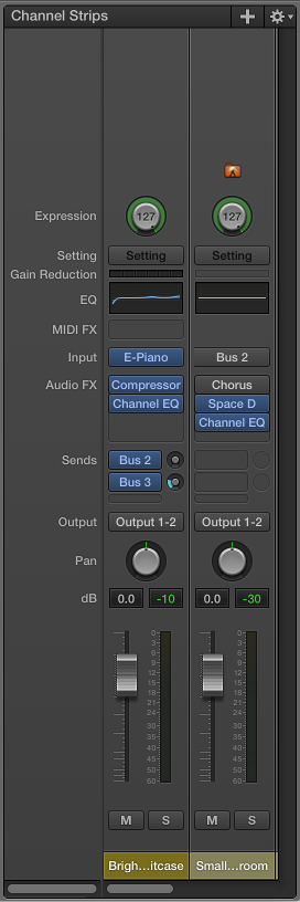 Figure. New channel strip in the Channel Strips area.