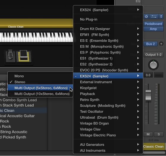 Figure. Plug-in menu showing Multi Output item in submenu.