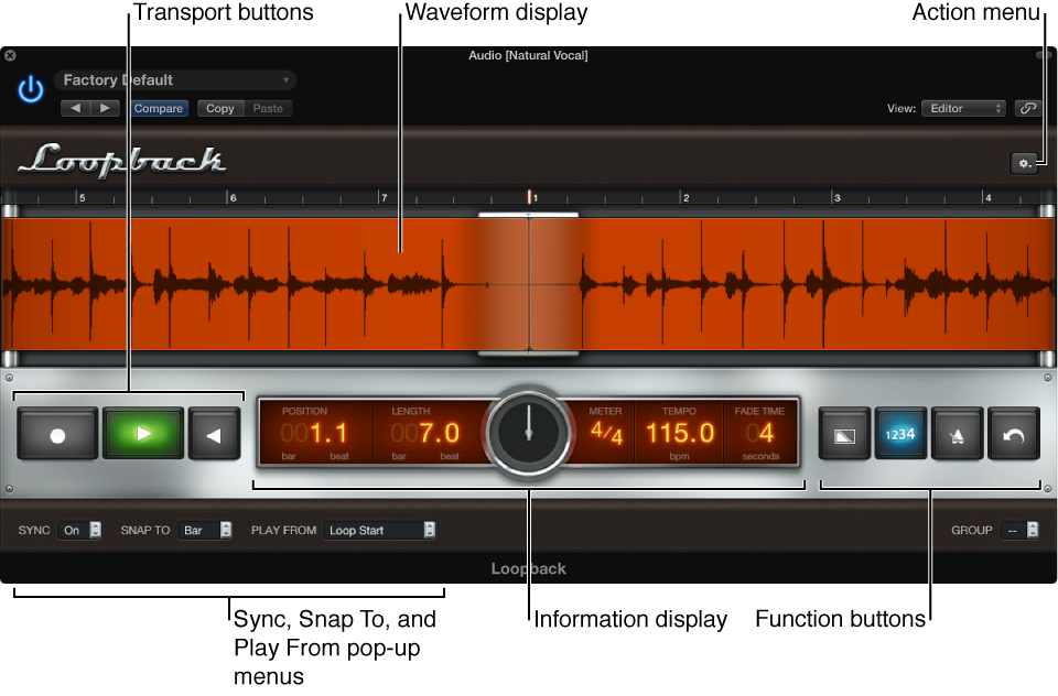 Figure. Loopback window.