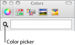Figure. Color picker in the Mac OS X Colors window.
