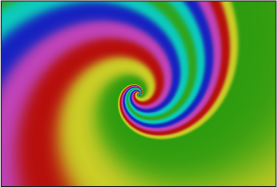 Figure. Canvas showing spiral generator, with Color Type set to Gradient.