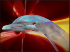 Figure. Canvas window showing overlapping objects blended using Exclusion.