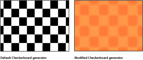 Figure. Canvas window showing the Checkboard generator with a variety of settings.