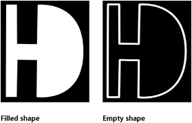 Figure. Canvas window showing a filled and an empty shape.