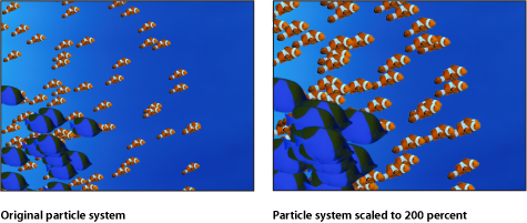 Figure. Canvas window showing mutliple cells being scaled relative to their original size.