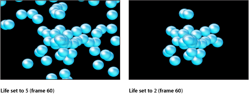 Figure. Canvas window showing effect of Life parameter.