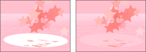 Figure. Canvas showing an object reflecting just other objects, and reflecting other objects and the environment.