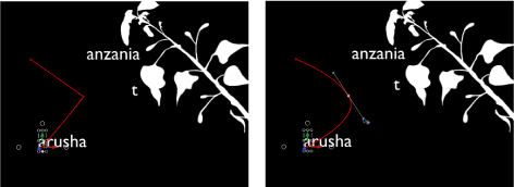 Figure. Canvas showing Sequence Text behavior with an editable animation path.