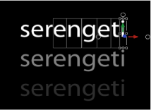 Figure. Canvas showing multiple glyphs selected together.