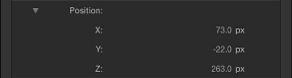 Figure. Expanded Position control in Inspector.