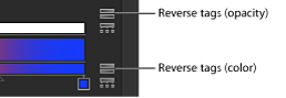 Figure. Gradient editor showing Reverse Tags icons for opacity and color.