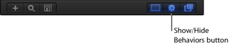 Figure. Show/Hide Behaviors button in the Layers tab.