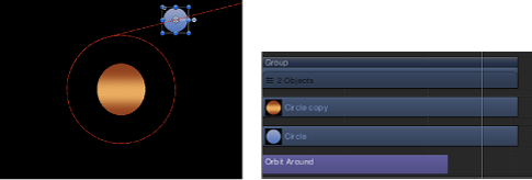 Figure. Canvas and Timeline showing how behavior duration affects length of behavior bar.