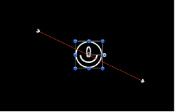 Figure. Canvas window showing an animation path generated by keyframes.