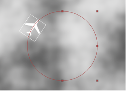 Figure. Canvas window showing control points for the Motion Path behavior.