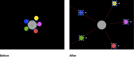 Figure. Canvas window showing example of Repel behavior.