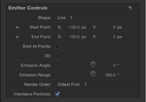 Figure. Inspector showing individual controls representing the HUD's graphical emission control.