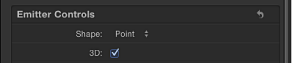 Figure. Emitter tab showing 3D checkbox.
