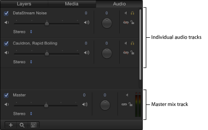 Figure. Project pane showing Audio tab.