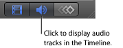 Figure. Show/Hide Audio button in the Timeline tab.