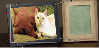 Figure. Canvas window showing one object matching a background object.