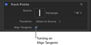 Figure. The Align Tangents checkbox.