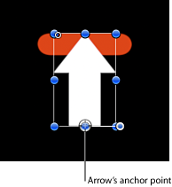 Figure. Canvas showing an arrow aligned to a red shape.