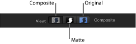 Figure. The View controls, consisting of the Composite, Matte, and Original controls.
