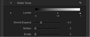 Figure. The Matte Tools controls of the Keyer filter.