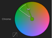 Figure. Dragging an outer edge of the Chroma control to adjust softness.