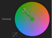 Figure. Dragging the inner border of the Chroma control to adjust Tolerance.