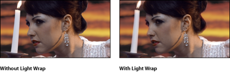 Figure. A keyed image with and without Light Wrap.