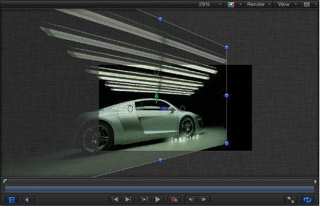 Figure. Canvas window showing a layer extending beyond the edge of the visible area.