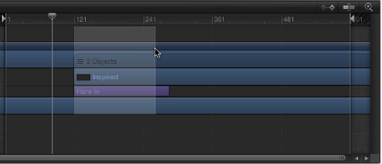 Figure. Selected region in the Timeline.