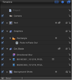 Figure. Timeline layers list.