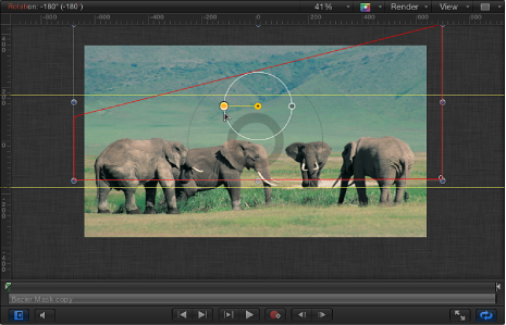 Figure. Rotating duplicated Bezier mask in Canvas.
