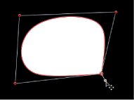 Figure. Canvas showing B-Spline weight handle being adjusted.