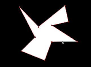 Figure. Canvas showing a line segment being adjusted.