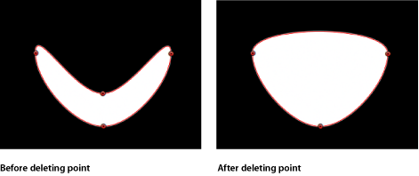 Figure. Canvas window showing a point deleted from a shape.