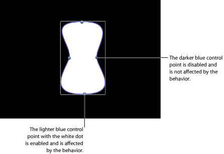 Figure. Canvas window showing a shape with the Randomize Shape behavior applied.